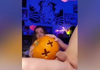 Big Dick Femboy Fucks Pumpkin For Halloween
