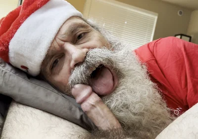 Grandpa Santa Bear Worships Cock