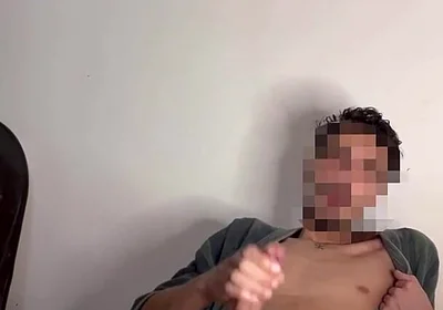 Arab Man Jerks off His Big Cock After Shower