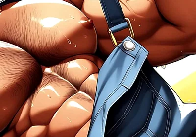 Hot Hunks Teasing Outdoors Made with Ai