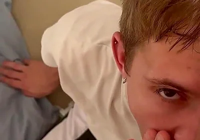 Cute Guy Sucks a Big Cock and Then Accepts, Fucked and Cumshot