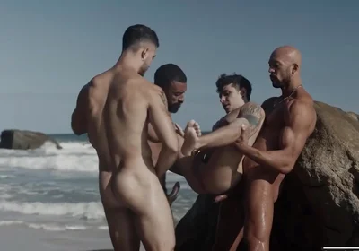 Watch A Group Of Handsome Muscular Studs Have An Outdoor Wild Orgy By The Beach - Andy Rodrigues And Markin Wolf