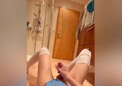 Huge Cumshot From A Femboy