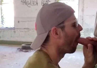 A Tourist Visiting An Abandoned Building Gets His Big Cock Sucked By A Guy And