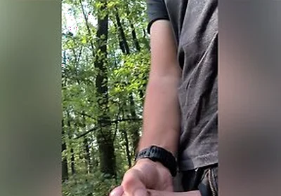 Cumshot In The Middle Of The Forrest