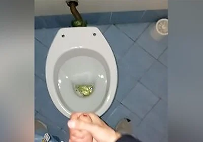 A Young Guy Went Into A Dirty Public Toilet To Pee And Jerk Off