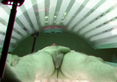 Czech Gay Solarium 20 Skinny Inked Stud Strips and Shows His Goods