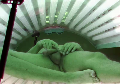 Czech Gay Solarium 5 Solo Jerk with Hung Twink - Caught in the Act