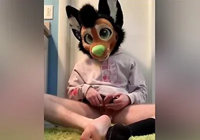 Furry Nerd Showing Off Feet Verbal Jerking Off With Sock