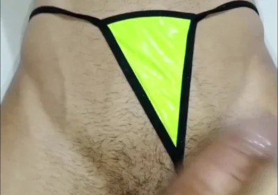 Big and Veiny Cock in Panty, Intense Masturbation, Gay Vergon, First Shot