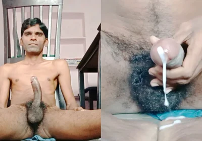 Rajesh Playboy 993 Naked Sat on the Floor Masturbating Big Cock and Cumming on the Feet