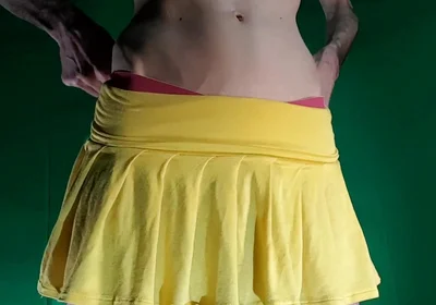 Yellow Miniskirt with Yellow Shorts