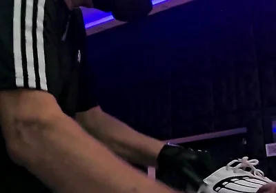 Playing Puppies Pleasure on the Rack Bondage,handjob,sneakers,smelly Shoes and the Yellow Ballon Part 2