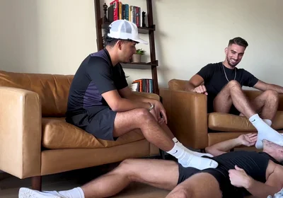 Master boys dirty socks licking