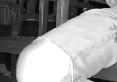 Amateur Boy Caught on Night Vision Cam Peeing Himself Sitting at the Garden Table (he Totally Wets His Pants) )