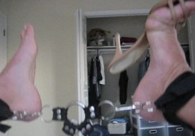 Male Jacking off with High Heels on