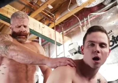 Rugged Bear And Tiny Teen 18+ In The Basement