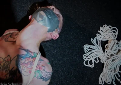 Nicky Tape Gagged and Rope Bondage