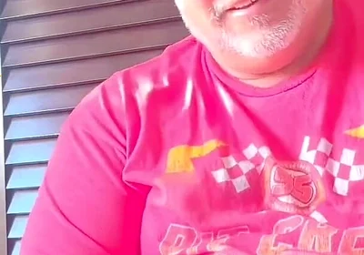 Big Belly on Belgium Grandfather Has Huge Mushroom Head and Has Large Sprays of Juice