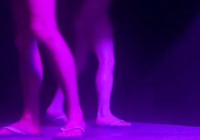 Amateur Guys Caught in the Gym's Shower - One of Them Gets Hard, Tries a Quick Handjob, and Leaves. the Other One Pees