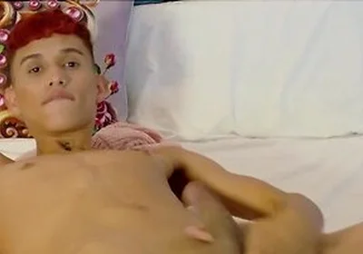 Angelo Zaide On Horny College Twink Jerks His Big Cock Until He Explodes