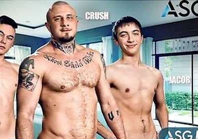Jacob King, Crush Stepdaddy & River In Wild Asg 3-way Action