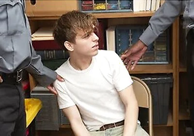 Teen 18+ Thief Zach Brenton Gets Barebacked By Black & Latino Officers With Massive Dicks