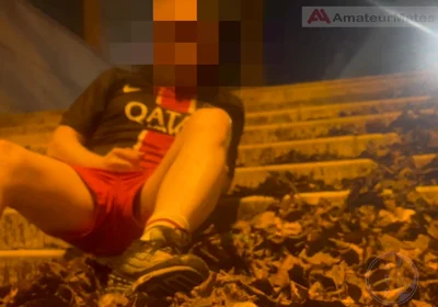 Amateur Boy in Football Gear Caught Wetting Himself in the Street