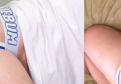 Massive Double Hands Free Cumshot From Wild Out of Control Clanker!