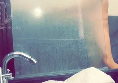 Pale White Skin Redhead Flatmate Caught Pissing in the Shower