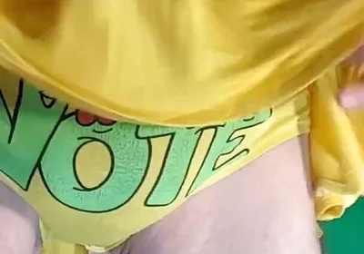 My Panties for Contests Under My Yellow Miniskirt