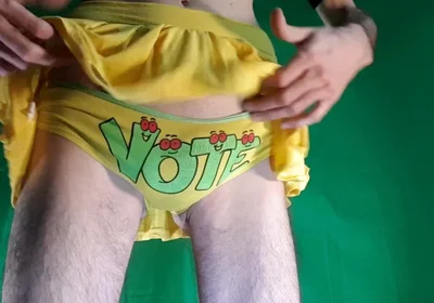 My Panties for Contests Under My Yellow Miniskirt