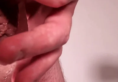 A Bear's Post Fuck Limp & Uncut Cock with a Drop of Cum on the Foreskin