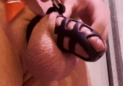 Puppy Shows Locking His Cock in Chastity After Loosing a Challenge