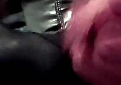 Latex Masked Sissy in Corset Cums in the Bathroom