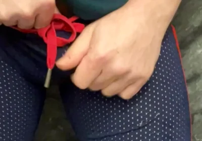 Jules' First Piss Desperation Challenge After Being Trained Many Times by His Flatmate Simon to Pee Himself, He Is Now Dared to