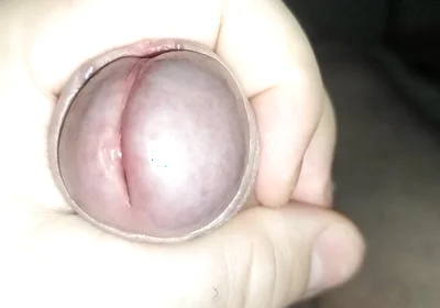 Close up Masturbation Uncut Cock and Cumshot