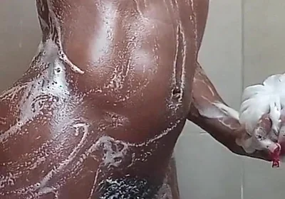 Ebony Twink Taking a Bath