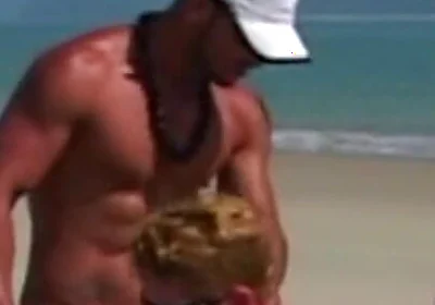 Two Sexy Latino Boys Fucking Bareback on the Beach for Fun Exhib