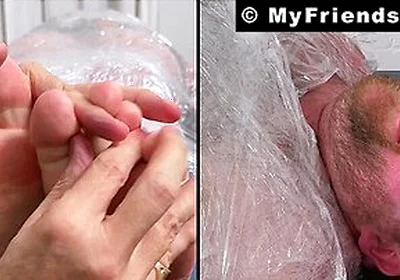 Tommy Bearhama Gets Mummified And Giggles With Feet Tickles
