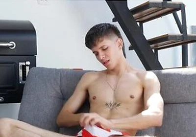 Fit Latino Twink Jerks His Uncut Cock In The Sun & Spurts With Dax Miller