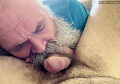 Old Bearded Daddy Sucks Cock -