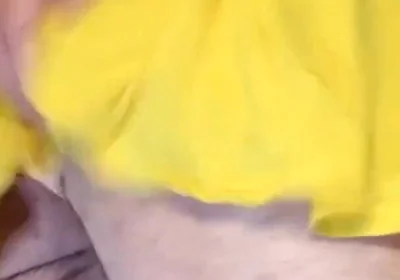 Tiny Yellow Plaid Thong Under Yellow Skirt