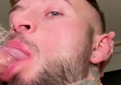 Sloppy Blowjob on Thick Uncut Cock