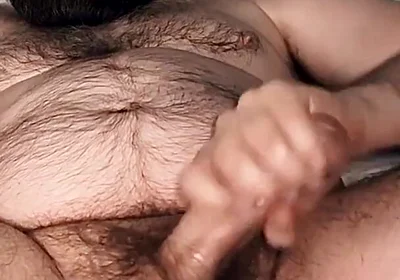 Jerking off My Hairy Fat Bear Cock