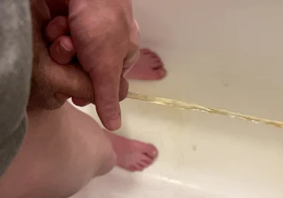 Amateur Boy Pissing, with Close-up and Good Quality Slow Motion of the Load of Pee Coming Out of the Pee-hole (urethra)