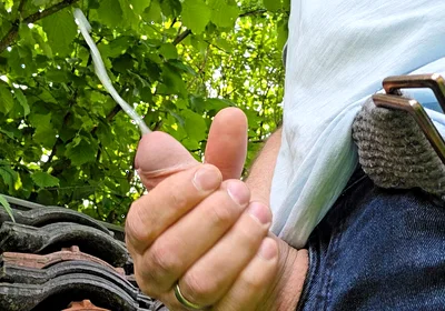 My Big Fat Cock! Playing and Cumming Outside