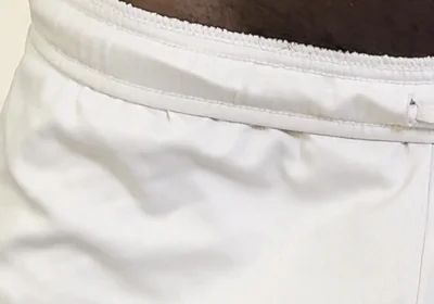 I Am Just Exercising Home in My White Box Shorts Commando of Course