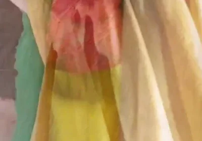 Red Lacy Panties Under Yellow Skirt