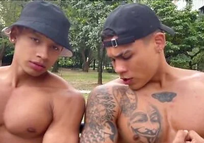 Two Hot Latino Guys Show Their Muscles